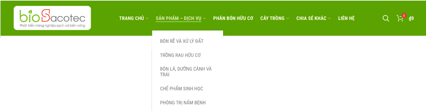 menu phân loại